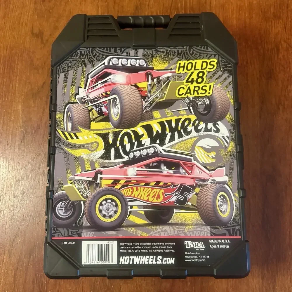 Hot Wheels 48 Car Carry Case w/19 Hot Wheels Cars Tara Toy Storage Case